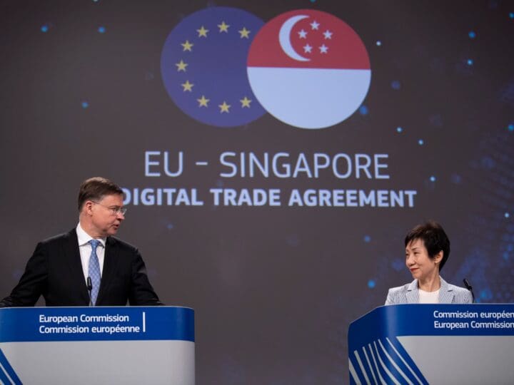Conférence de presse accord UE-Singapour.